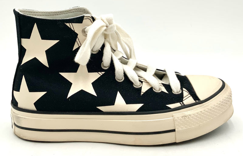 Converse Black Cream Large Star Lift Sneakers 9