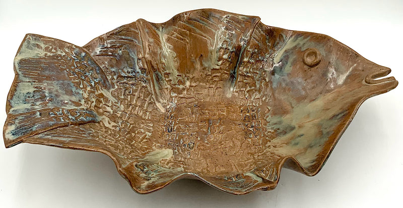 Hudson Valley Pottery Signed Fish Bowl