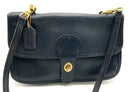 COACH Vintage Navy Leather Two Way Turnlock Shoulder Bag