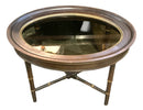 Small Oval Cocktail Table With Glass Insert