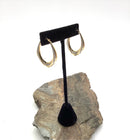 14kt Gold Oval Textured Hoop Earrings