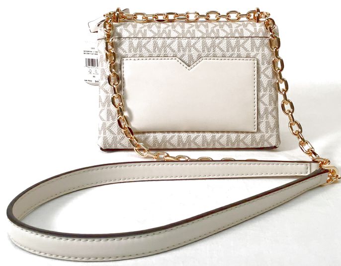 MICHAEL KORS Cream Beige Logo Cece Flap Crossbody