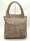 LILY & LOLA Tan Crackled Leather Artisan Shoulder Bag