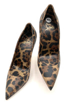 CHRISTIAN LOUBOUTIN Tan Black Leopard  Kate Pumps 36.5