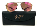 MAUI JIM Silvertone Frame Purple Polarized Lens Gardrails Sunglasses