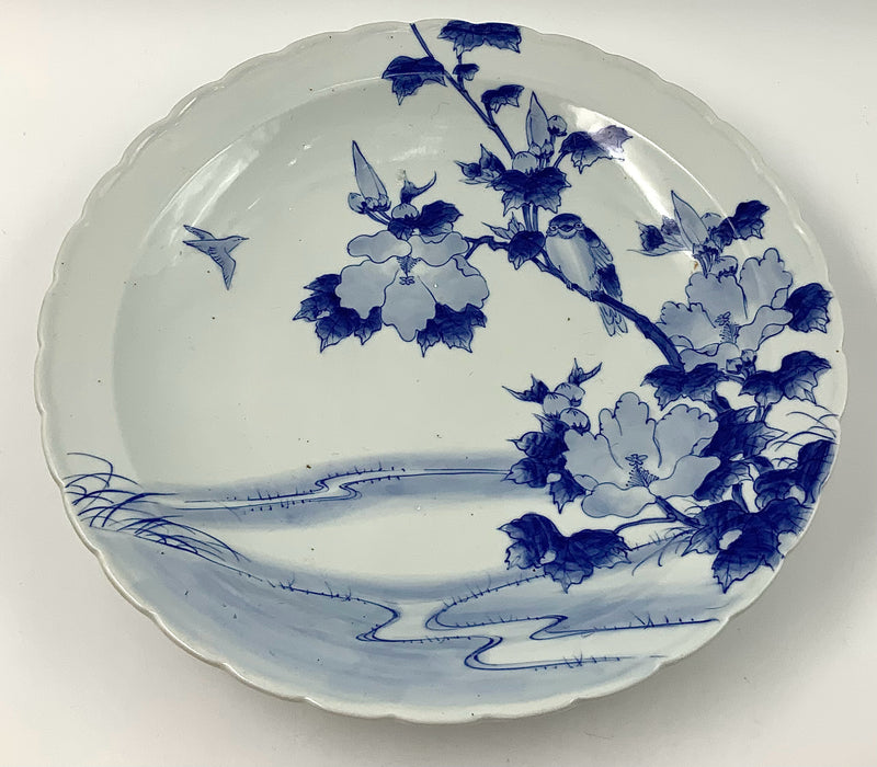 Japanese Blue & White Asian Centerpiece Bowl