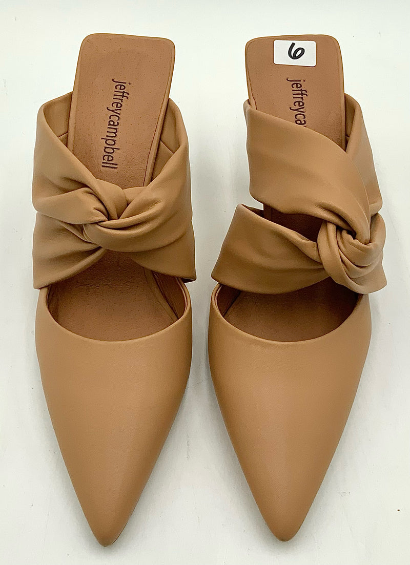 JEFFREY CAMPBELL Camel Knot Front Pointed Mules 6