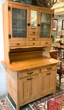Antique Oak Stepback Cupboard With Hoosier Bin