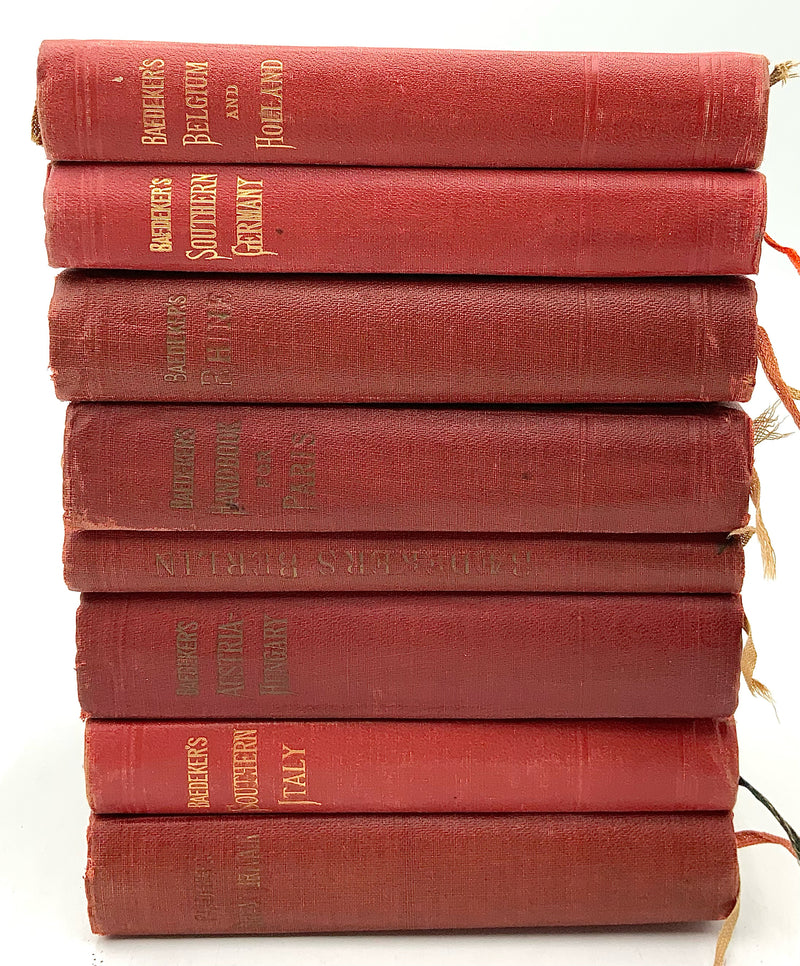 Set/8 Vintage Travel Books