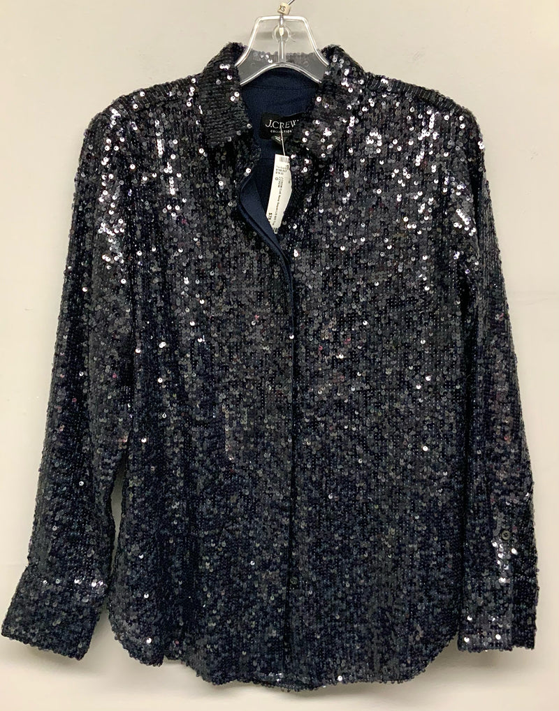 J CREW Coll. Navy Sequin L/S B/D Top