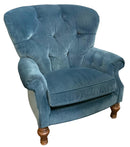 CR Laine Oversized Navy Tufted Upholstered Arm Chair