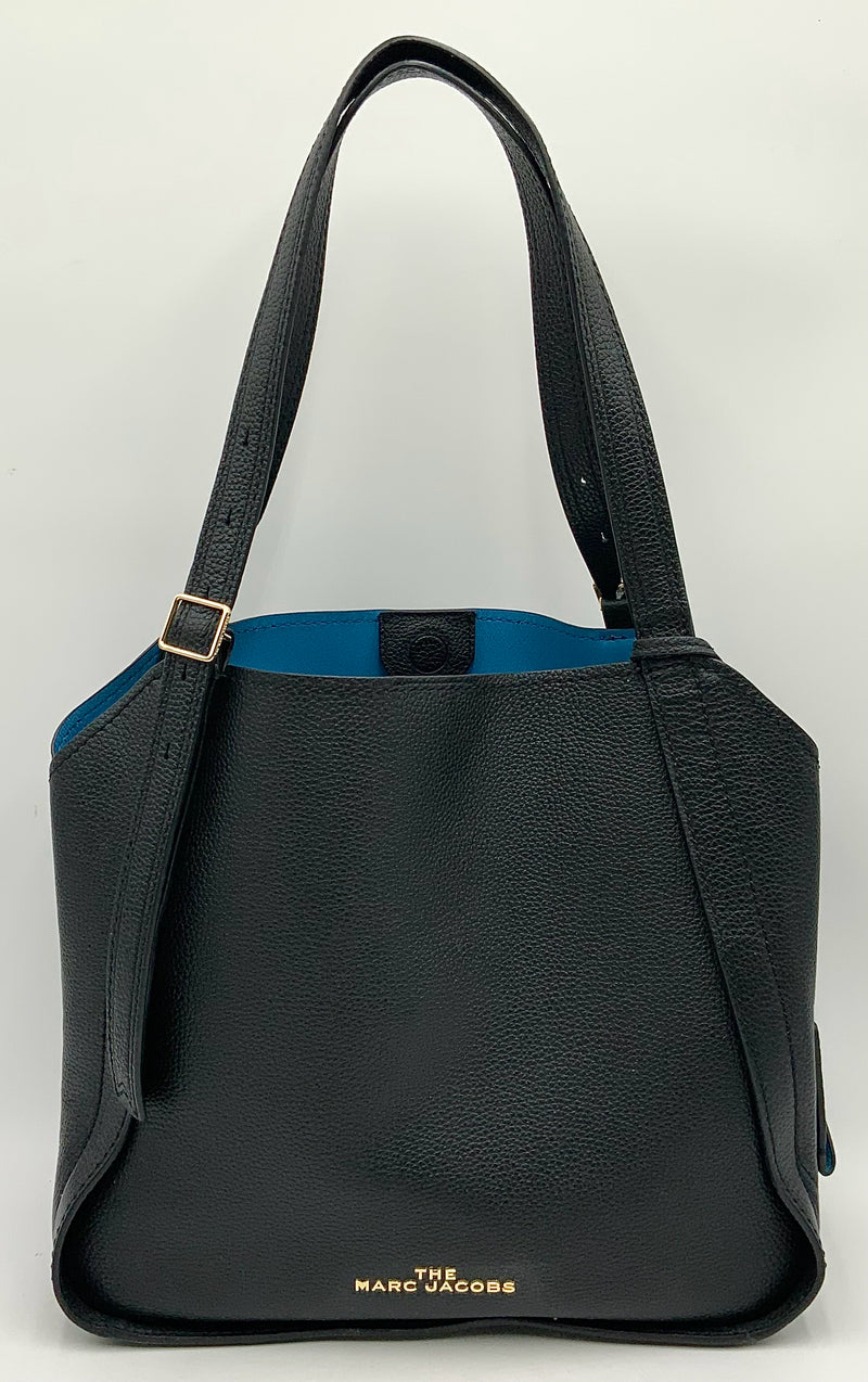 MARC JACOBS Black Leather Blue Interior Director Tote