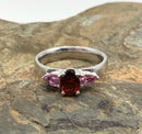 14kt Gold, Sapphire & Rhodolite Garnet Ring