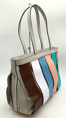 CHEVAL Italy Woven w/Multi Leather Panels Tote
