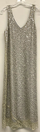 VINCE Sea Slate Sequin S/L Midi Dress