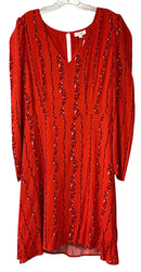 A LOVES A Red/Black/White Floral V-Neck L/S Dress