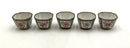 Set/5 Antique Enamel Over Copper Wine Cups