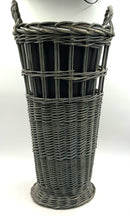 Vintage Wicker Umbrella Stand With Liner