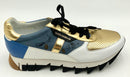 DOLCE & GABBANA White Blue Gold Leather Music Motif Sorrento Sneakers 10