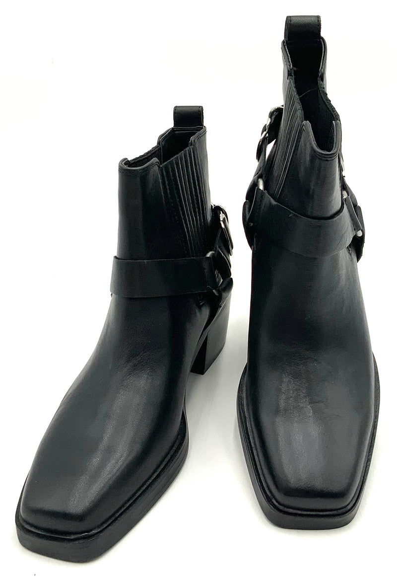 SAM EDELMAN Black Lea Moto Harness Ankle Boots 7.5