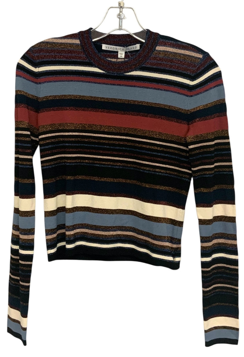 VERONICA BEARD Navy Multi Stripe L/S Palmas Sweater