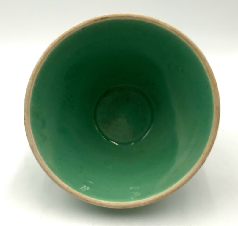 Vintage McCoy Green Basketweave Stoneware Bowl