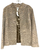 CHICOS Sand/Metallic Lazer Cut Lea Jacket