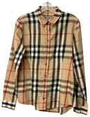 BURBERRY Tan Plaid Nova Check L/S B/D Top