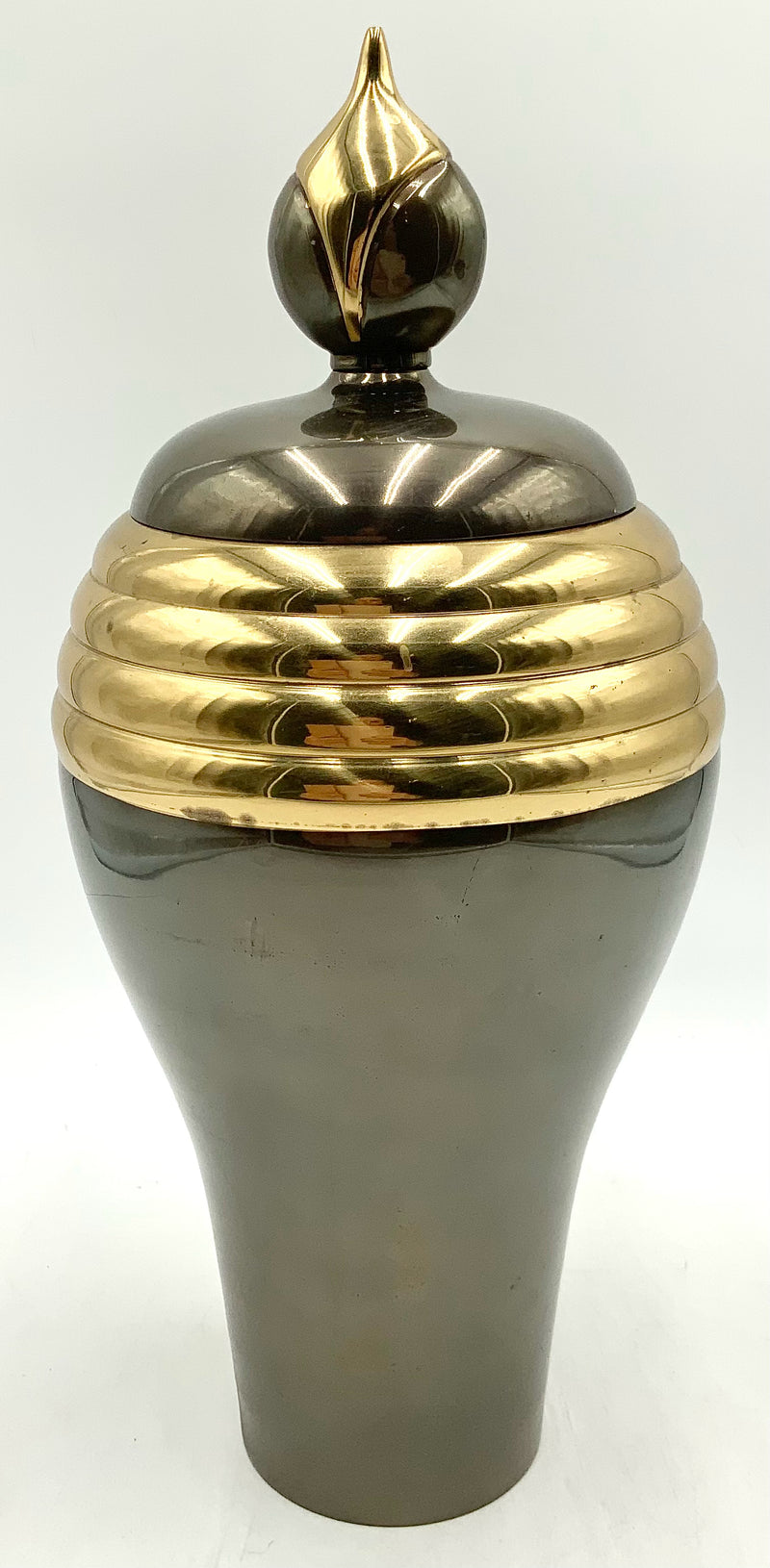 Metallic Lidded Urn