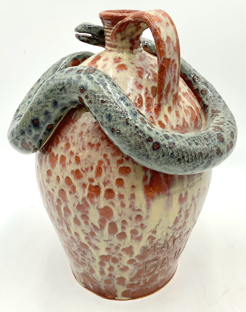 Marvin Bailey Handmade Pottery Snake Vase