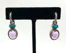 DAVID YURMAN 14kt Gold, Sterling, Turquoise & Amethyst Earrings