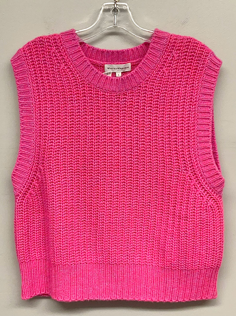 WHITE + WARREN Hot Pink Cashmere Sweater Vest