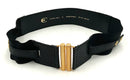 JUST CAVALLI Black Snake Printed Leather Textured Goldtone Bar Wide Belt