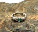 10kt Gold, Diamond & Simulated Emerald Heart Ring