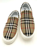 BURBERRY Archive Beige Black Red Thompson Check Slip On Sneakers 39.5