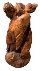 Carved Wood Fish Sculpture