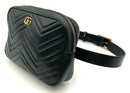 GUCCI Black Quilted Leather Marmont Belt Bag