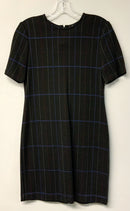 THEORY Black w/Red, Blue Stripe S/S Dress