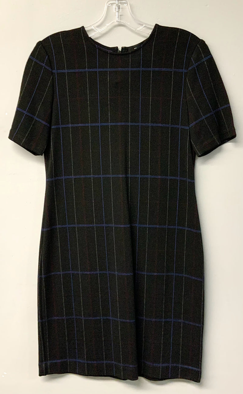 THEORY Black w/Red, Blue Stripe S/S Dress