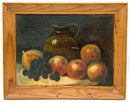 Pair of Vintage 1953 Fruit Still Life Paintings on Board