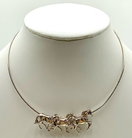 BEVERLY ZIMMER Sterling Running Horses Necklace