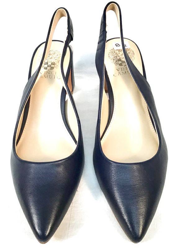 VINCE CAMUTO Navy Lea Hamden High Heel Slingblacks 8.5