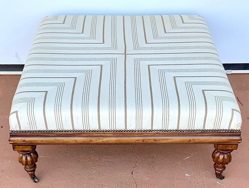 Square Upholstered Ottoman with Casters