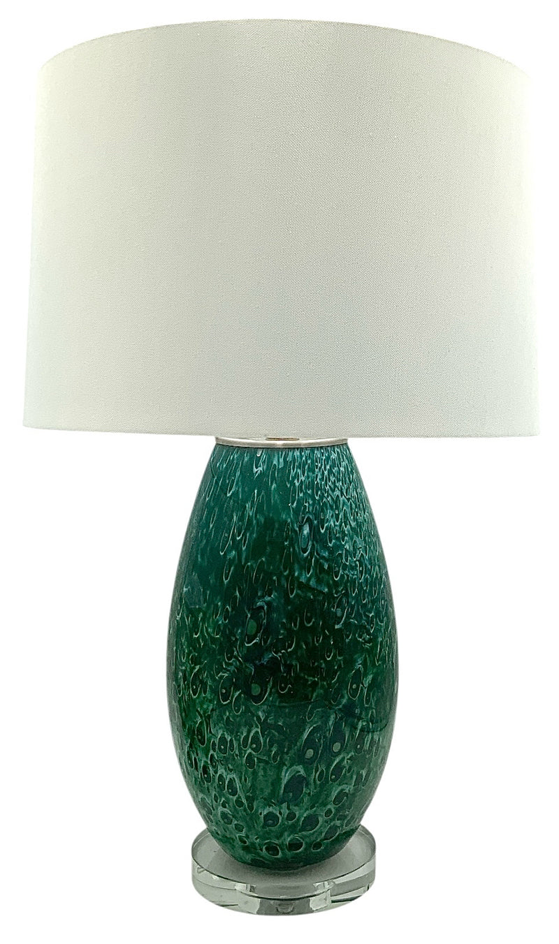 Contemporary Green Art Glass Lamp