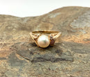 14kt Gold, Diamond & Cultured Akoya Pearl Ring