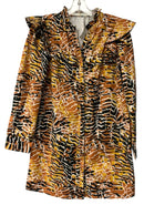 MARIE OLIVER Rust/Black/White Giraffe Print w/Ruffles "Westie" L/S B/D Dress