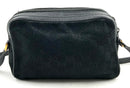 GUCCI Vintage Black GG Canvas Double Zipper Crossbody Bag