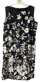 LAFAYETTE 148 Navy/Cream Evelyn Augusto Impression Floral-Print Sheath Dress