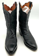 LUCCHESE 2000 Vintage Black Embossed Leather Western Boots 9.5
