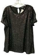 DKNY Black Sequin S/S Top